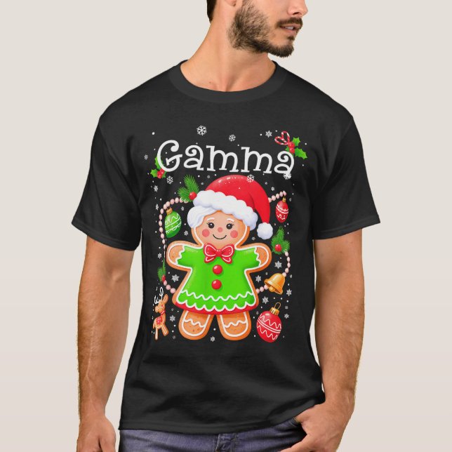 Cute Gamma Gingerbread Family Matching Christmas C T-Shirt (Front)