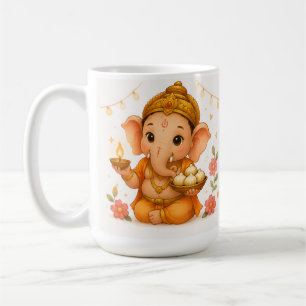 Cute Ganesha Diya Modak Ganesh Chaturthi Coffee Mug
