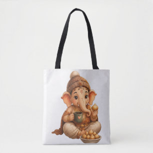 Cute Ganesha Ganesh Chaturthi Festival Tote Bag