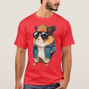 Cute gangster comic Hamster wearing clothes funny T-Shirt