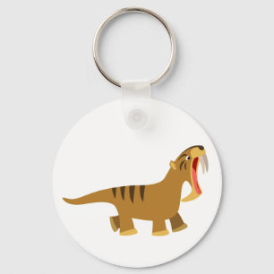 Cute Gaping Mouth Cartoon Thylacosmilus Keychain