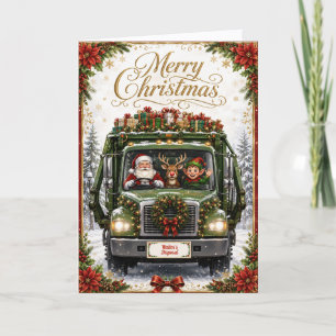 Cute Garbage Disposal Company Client Appreciation Holiday Card