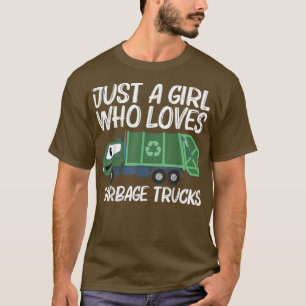 Cute Garbage Truck Design For Girls Kids Trash Tru T-Shirt