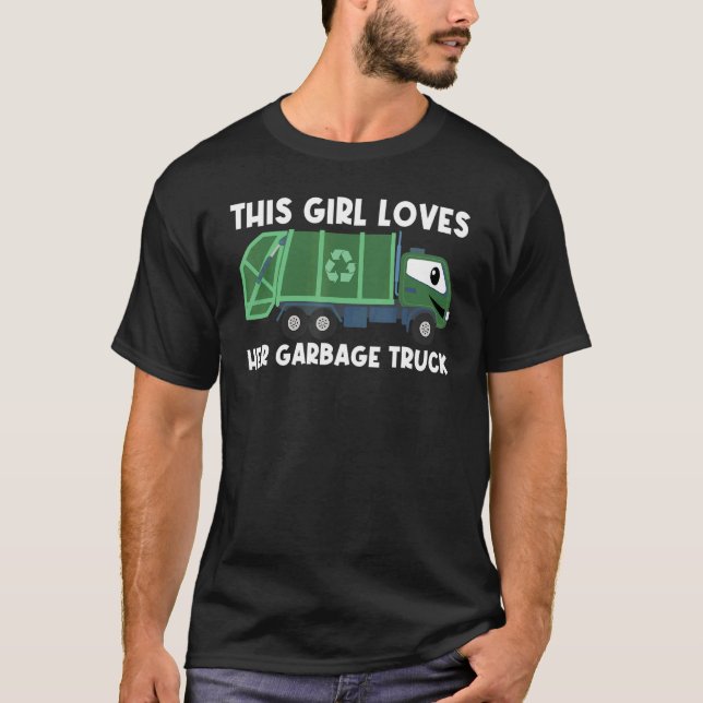 Cute Garbage Truck For Girls Kids Trash Truck T-Shirt (Front)
