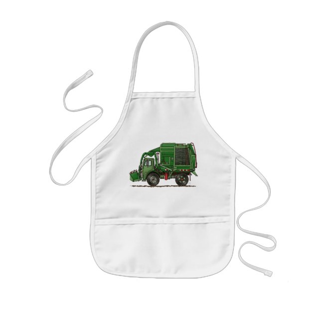 Cute Garbage Truck Trash Truck Kids Apron (Front)