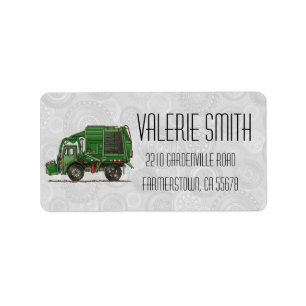 Cute Garbage Truck Trash Truck Label