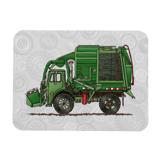 Cute Garbage Truck Trash Truck Magnet (Horizontal)