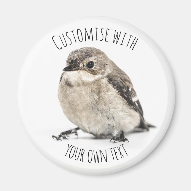 Cute Garden Bird Custom Text Magnet (Front)