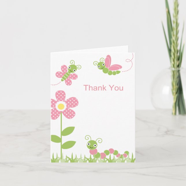 Cute Garden Bugs Note Card (Front)