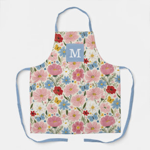 Cute Garden Flowers Kitchen Apron