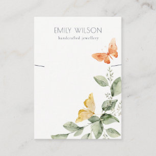 Cute Garden Foliage Butterflies Necklace Display Business Card