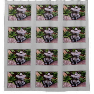 Cute Garden Frog Nature Pattern Shower Curtain