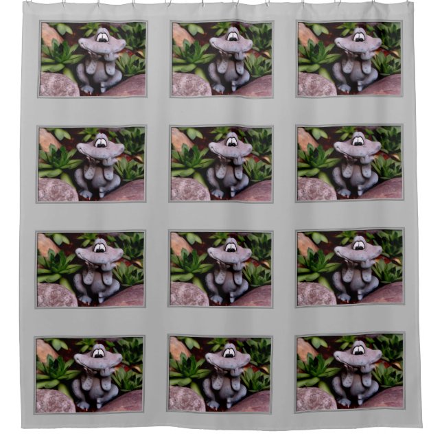 Cute Garden Frog Nature Pattern  Shower Curtain (Front)