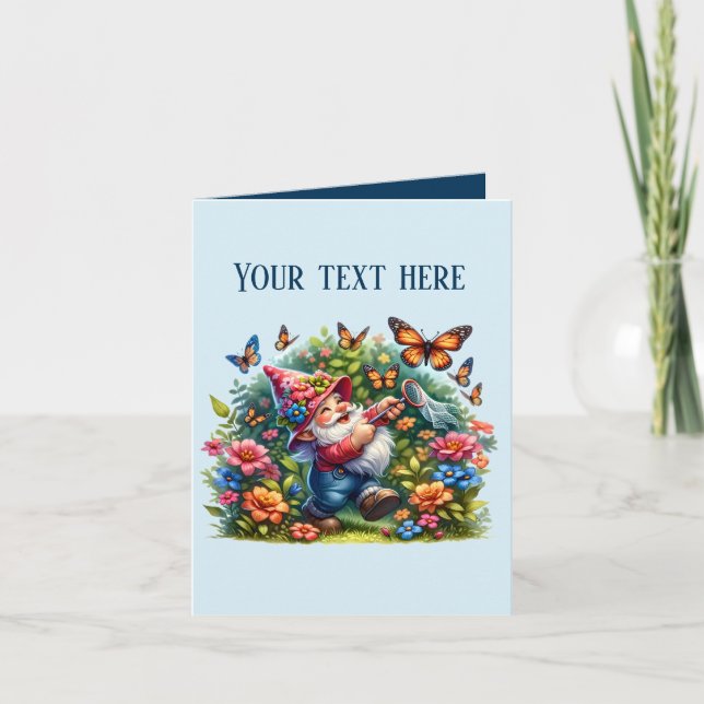 Cute Garden gnome lovers add text  Card (Front)