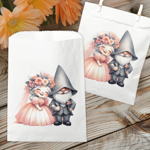 Cute Garden Gnome Orange Rustic Wedding Party Favour Bags