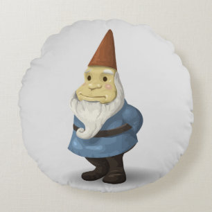 CUTE GARDEN GNOME ROUND PILLOW