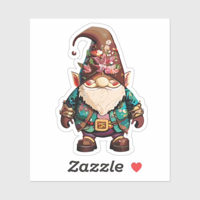 Cute Garden Gnome Sticker (Sheet)