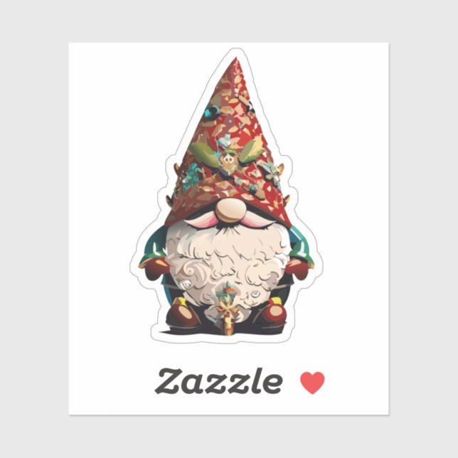 Cute Garden Gnome Sticker (Sheet)