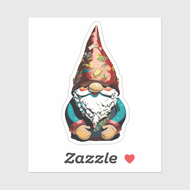 Cute Garden Gnome Sticker (Sheet)