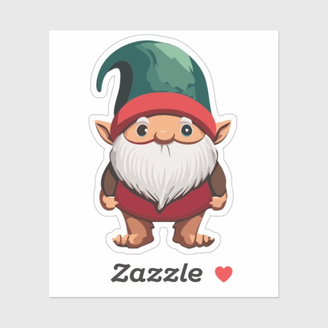 Cute Garden Gnome Sticker (Sheet)