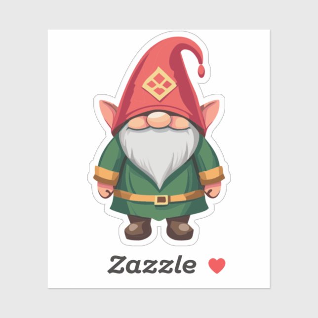 Cute Garden Gnome Sticker (Sheet)