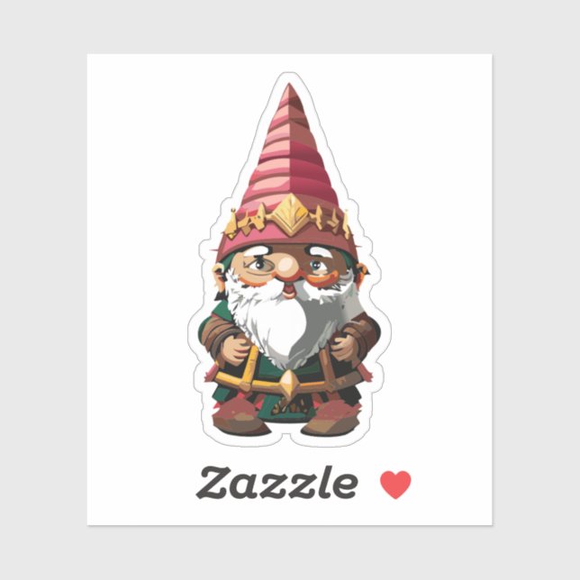 Cute Garden Gnome Sticker (Sheet)