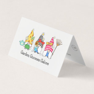 Cute Garden Gnomes 6 Punches Loyalty Business Card