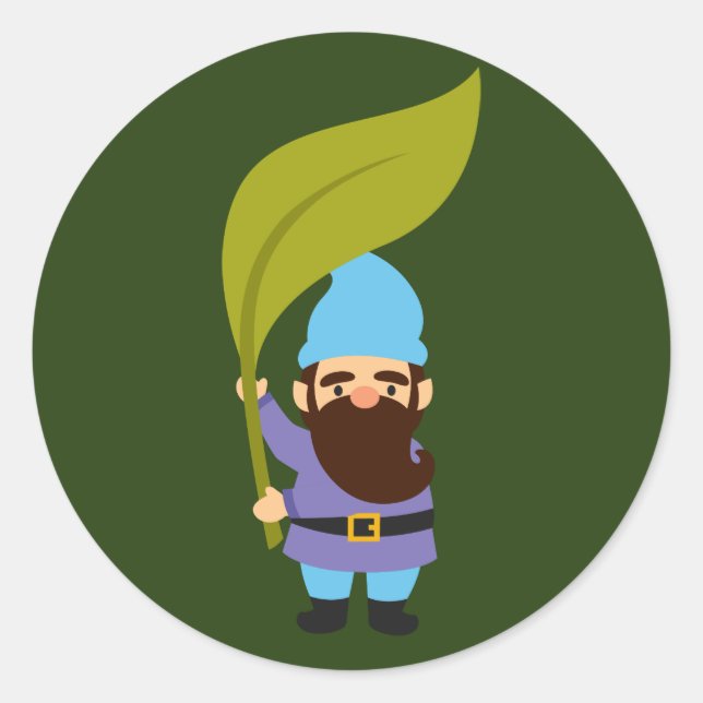Cute garden gnomes fun classic round sticker (Front)