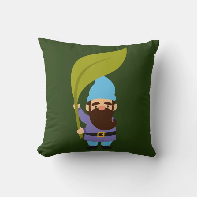 Cute garden gnomes fun cushion (Front)