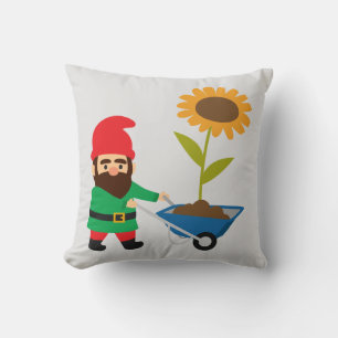Cute garden gnomes fun cushion