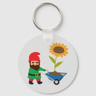 Cute garden gnomes fun key ring