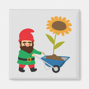 Cute garden gnomes fun magnet