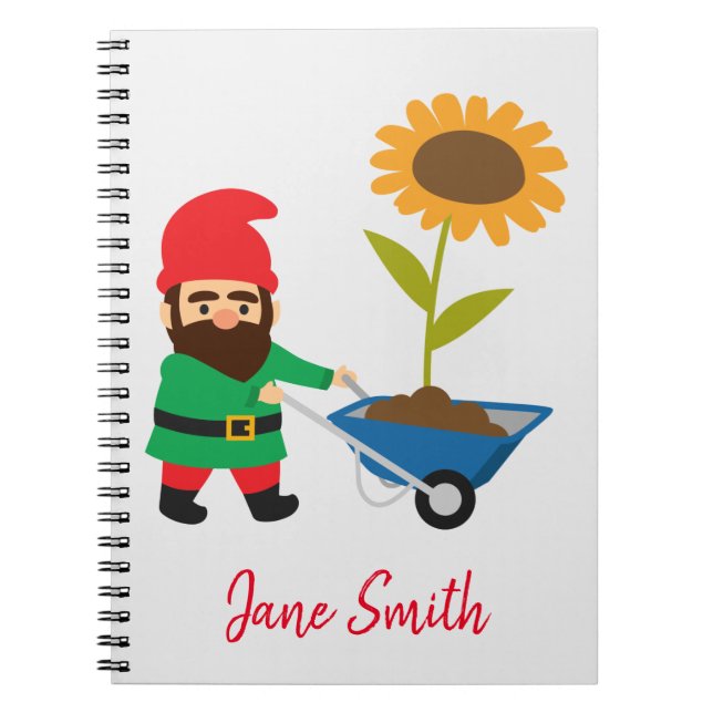 Cute garden gnomes fun notebook (Front)