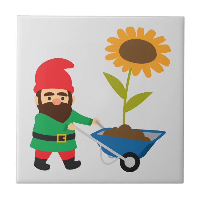 Cute garden gnomes fun tile (Front)
