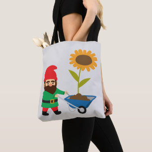 Cute garden gnomes fun tote bag