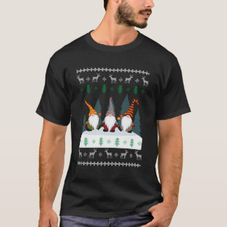 Cute Garden Gnomes Xmas Elf Ugly Christmas Long Sl T-Shirt