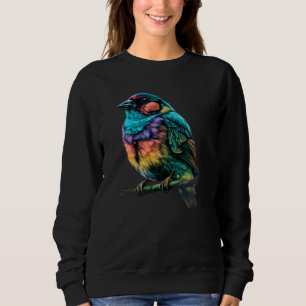 Cute Garden Hummingbird Colorful Finch Sweatshirt