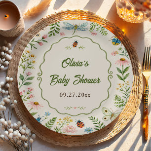 Cute Garden Love Bug Paper Plate