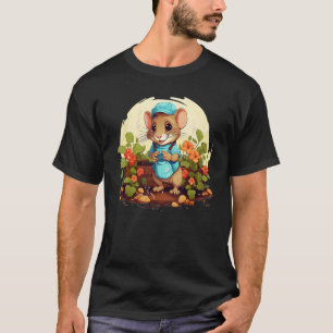 Cute garden Mouse for gardening Lovers and Herbs T T-Shirt