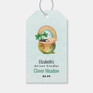 Cute Garden Planter with Rainbow & Clover Shop Gift Tags