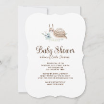 Cute Garden Snail Cinnamon Bun Party Invitation