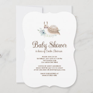 Cute Garden Snail Cinnamon Bun Party Invitation
