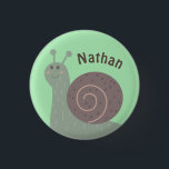 Cute Garden Snail Personalised Kids 3 Cm Round Badge<br><div class="desc">Adorable snail earth tones personalised kids button.</div>