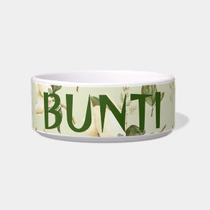 Cute Gardenia Flowers Personalised Pet Bowl