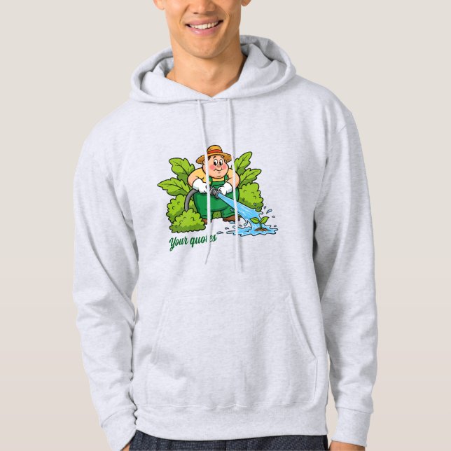 Cute Gardening Farmer Cartoon Artwork Hoodie (Front)
