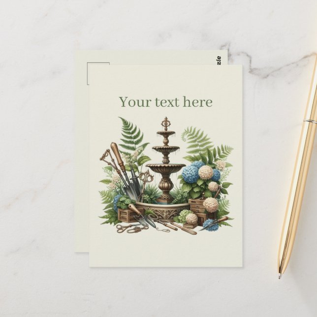 Cute gardening lovers customisable  postcard (Front/Back In Situ)