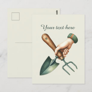 Cute gardening lovers customisable postcard