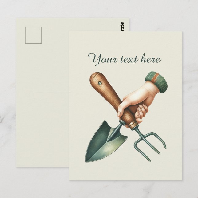 Cute gardening lovers customisable  postcard (Front/Back)