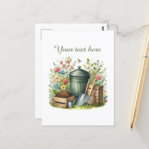 Cute gardening lovers customisable postcard