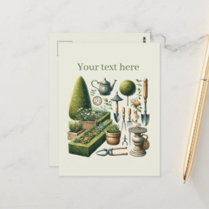 Cute gardening lovers customisable  postcard